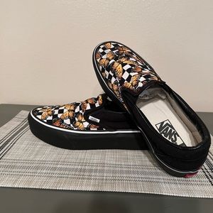 Custom Vans, platform Checker Board w/ Butterflies